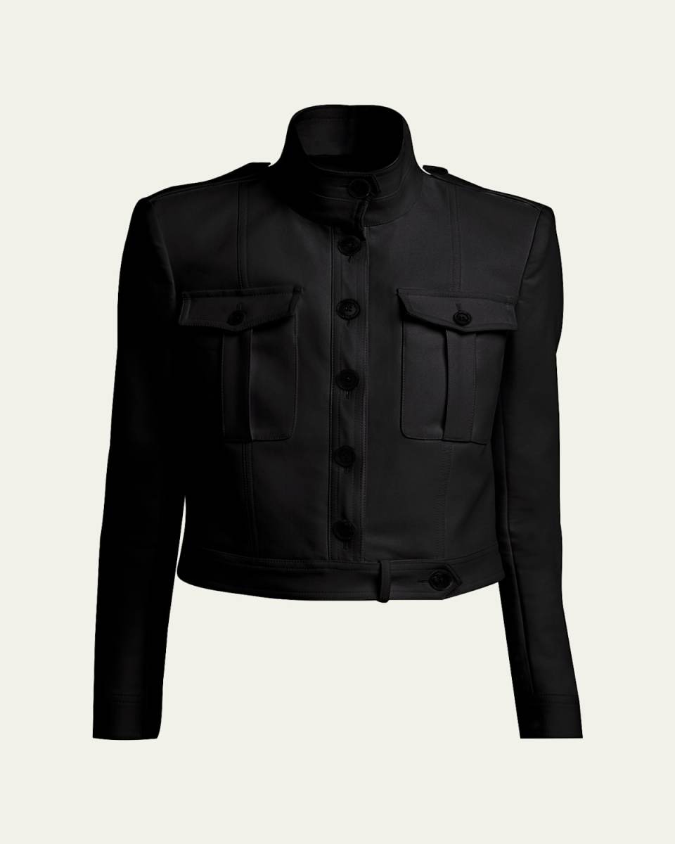 Shrunken Military Cotton Jacket